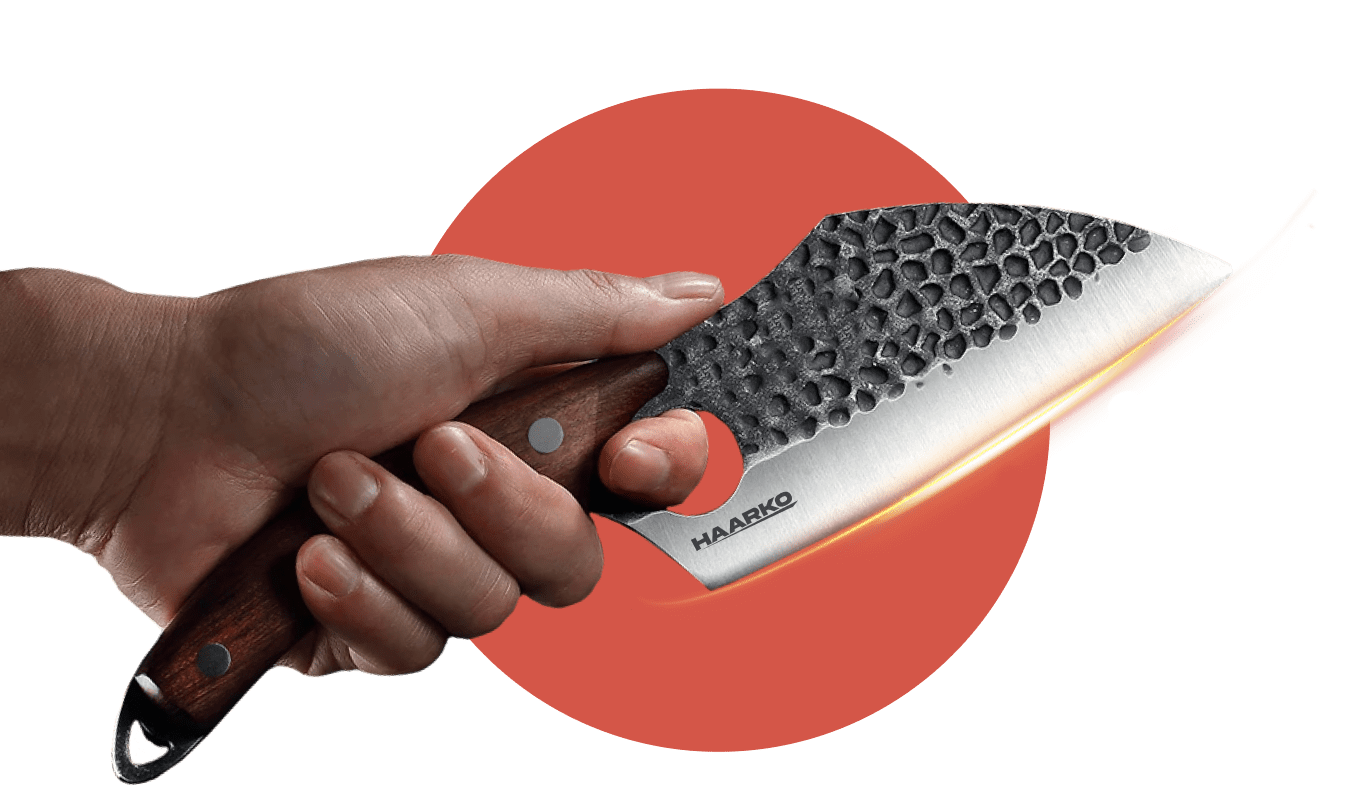 Hand holding Haarko Knife
